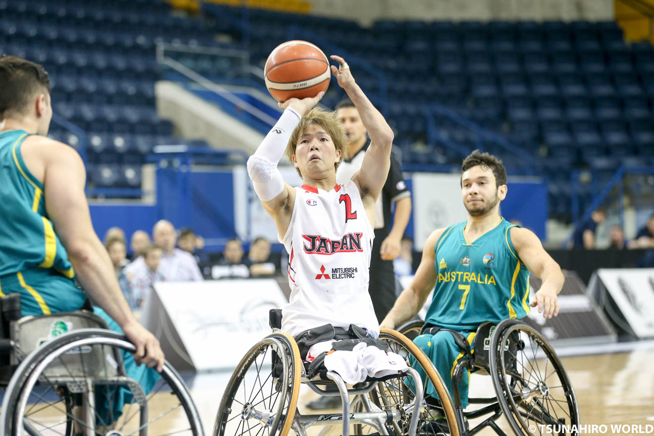 オーストラリアとの3位決定戦でミドルシュートを決める鳥海連志。 | IWBF男子U23車いすバスケットボール世界選手権大会|IWBF男子U23車いすバスケットボール世界選手権大会 | Glitters 障害者スポーツ専門ニュースメディア