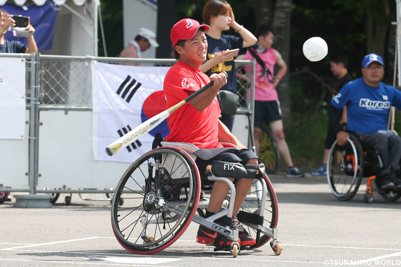 ベスト10にも選出された松田瑶平(東海United Dragons)。 | 日本、韓国に圧勝。
｜車椅子ソフトボール日韓親善試合 | Glitters 障害者スポーツ専門ニュースメディア