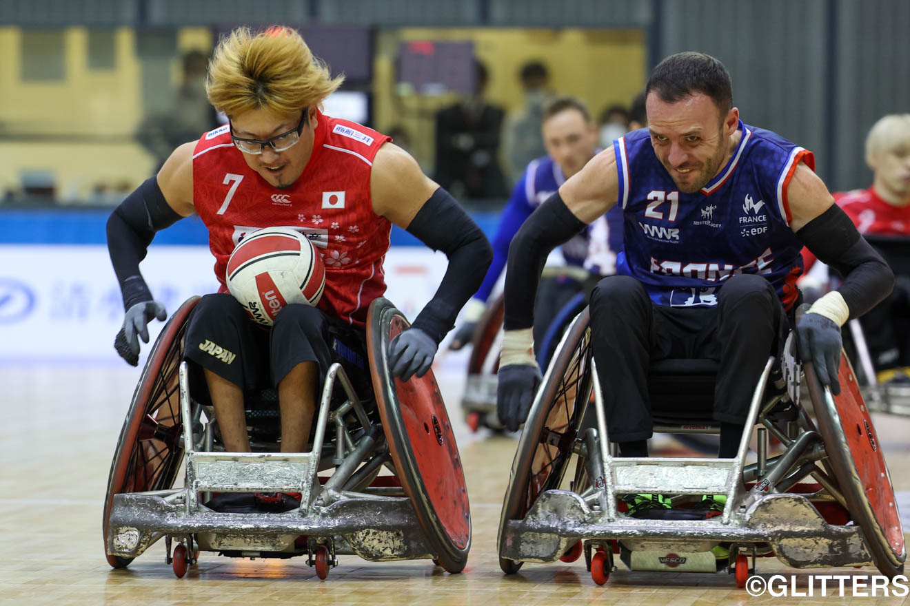 攻撃の柱、池崎大輔。圧倒的なスピードを武器にトライを量産した | 日本が「チーム力」で全勝優勝!パリ出場権獲得に向け弾み|2023ジャパンパラ車いすラグビー競技大会 | Glitters 障害者スポーツ専門ニュースメディア