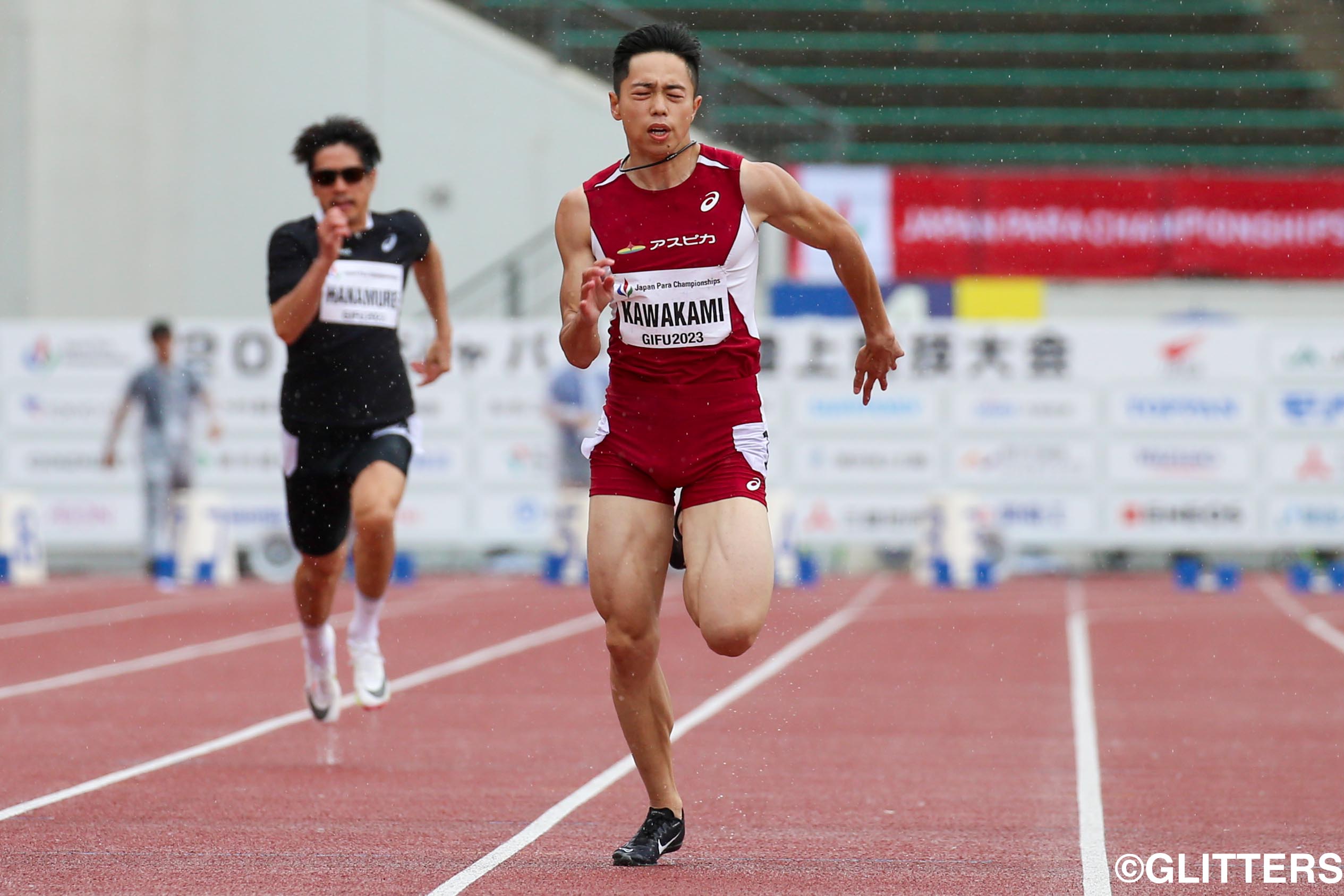 男子100メートル(T13)でアジア新記録を樹立した川上秀太 | 「日本代表」の誇りを胸に いざ世界へ!~2023ジャパンパラ陸上競技大会(2日目)~|2023 ジャパンパラ陸上競技大会【2日目】 | Glitters 障害者スポーツ専門ニュースメディア