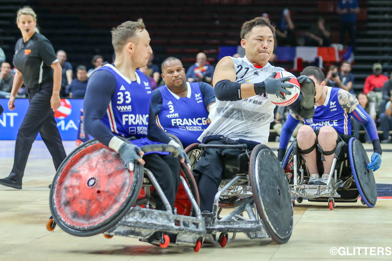 車いすラグビー日本代表 フランスに惜敗もプール戦1位通過で準決勝進出｜International Wheelchair Rugby Cup Paris 2023（3日目） | Glitters 障害者スポーツ専門ニュースメディア