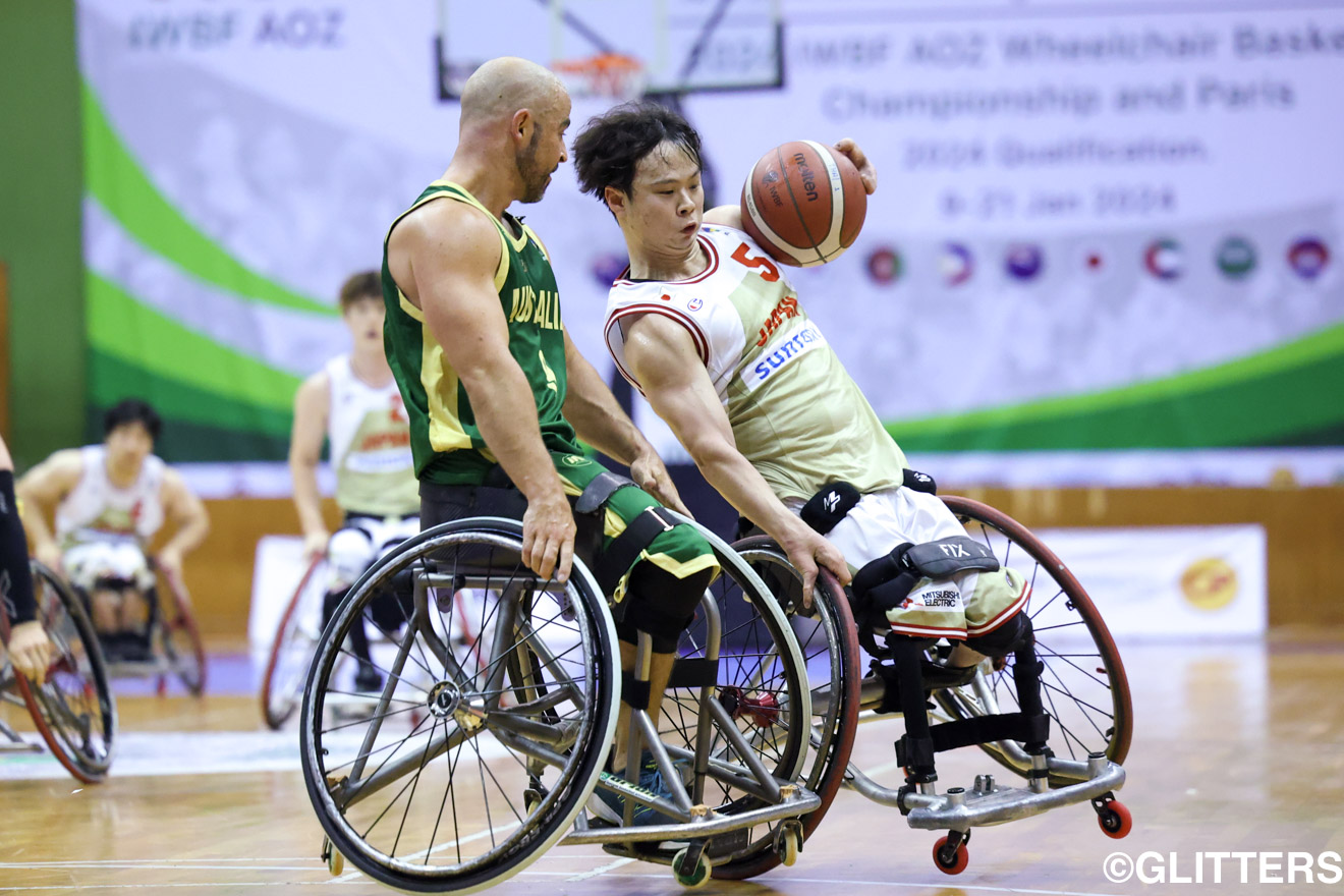 丸山弘毅は交代出場ながらアグレッシブなプレーでチームを勢いづけた | チームスローガン「魄繋」を体現し全員で繋げた40分間|2024アジアオセアニアチャンピオンシップス | Glitters 障害者スポーツ専門ニュースメディア