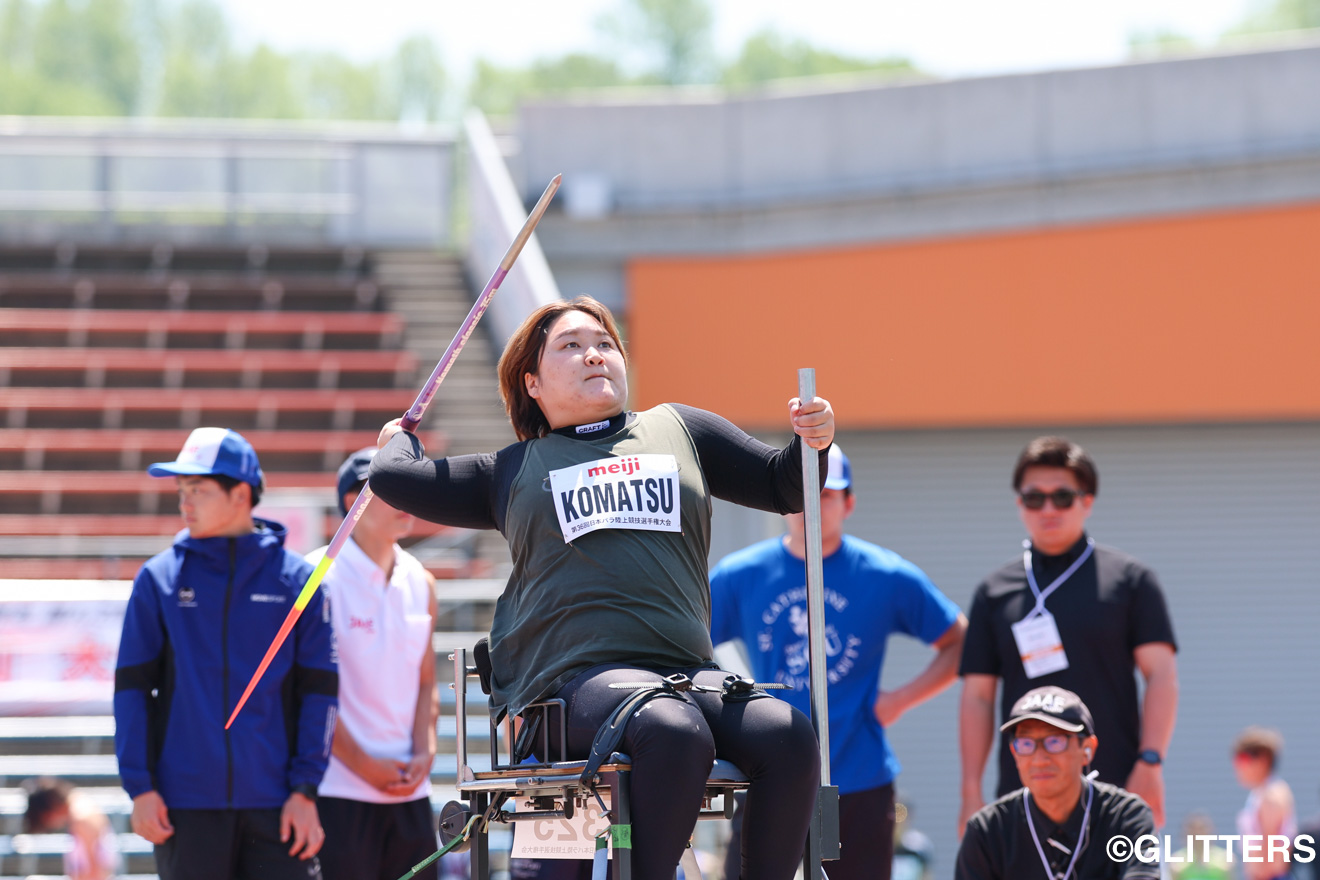 パラカヌーから競技転向し、陸上でも世界を目指す小松沙季 | パラ陸上、ロスに向け新たなシーズンが本格スタート!~「第36回日本パラ陸上競技選手権大会」(1日目)~|第36回日本パラ陸上競技選手権大会【1日目】 | Glitters 障害者スポーツ専門ニュースメディア