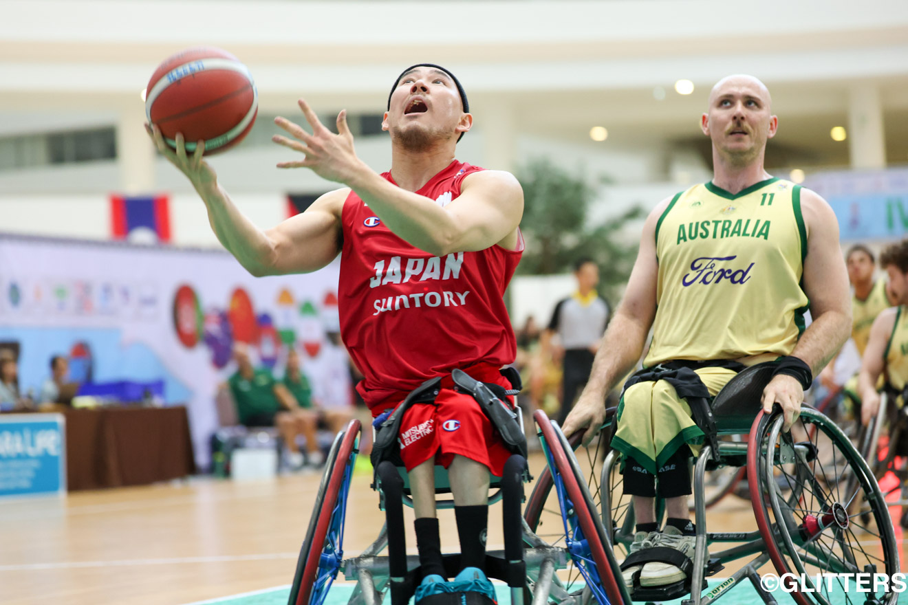 チーム初得点を皮切りに12得点。ディフェンスでも持ち味を発揮した赤石竜我 | 車いすバスケ男子日本代表、オーストラリアとの激闘で示した現在地｜2025 IWBFアジアオセアニアチャンピオンシップス | Glitters 障害者スポーツ専門ニュースメディア