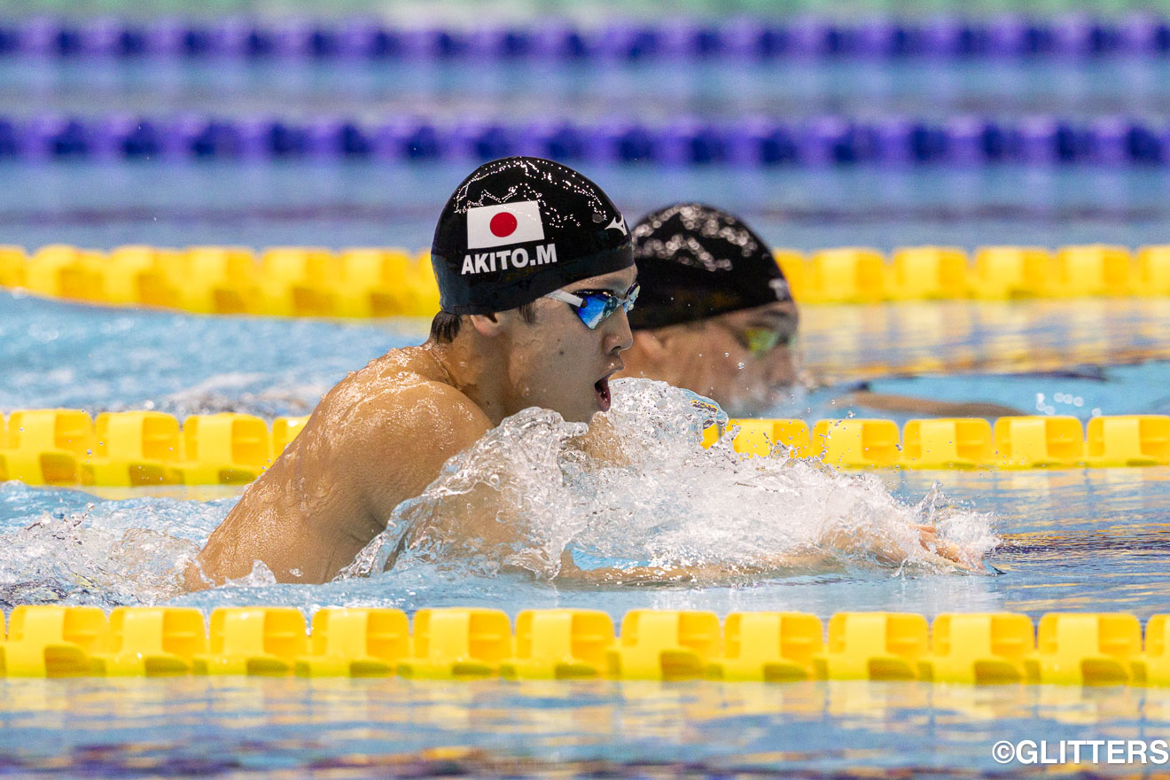 男子200m個人メドレー(SM10)で平泳ぎを泳ぐ南井瑛翔。100mで0.01秒差まで迫られたが、平泳ぎで前に出て、最後の自由形で引き離した | パラ卓球で金3個、パラ柔道・西村淳未が銀|愛知・名古屋2026アジアパラ競技大会 10/20 【大会3日目】 | Glitters 障害者スポーツ専門ニュースメディア