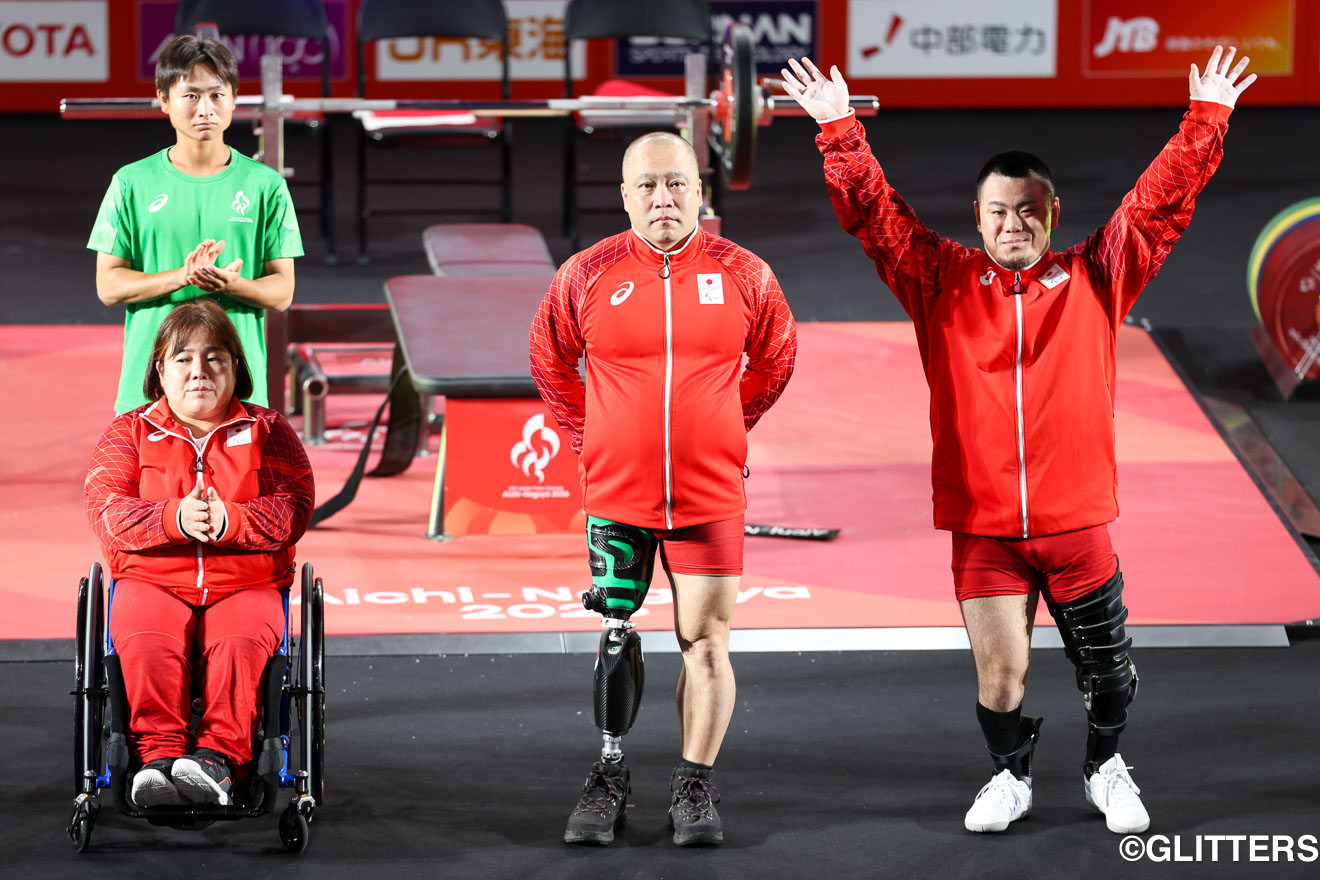 混合団体に出場した日本チーム。左から田中秩加香、樋口健太郎、日野雄貴 | ボッチャ・関根と高橋が金、金64個で閉幕｜愛知・名古屋2026アジアパラ競技大会 10/24 【大会7日目・最終日】 | Glitters 障害者スポーツ専門ニュースメディア
